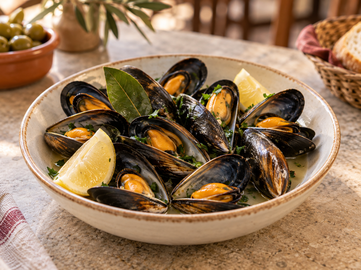 Mejillones al vapor